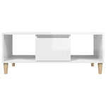 ZNTS Coffee Table High Gloss White 90x50x36,5 cm Engineered Wood 821062