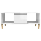 ZNTS Coffee Table High Gloss White 90x50x36,5 cm Engineered Wood 821062