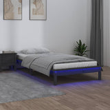 LED Bed Frame without Mattress Grey 100x200 cm Solid Wood 820598