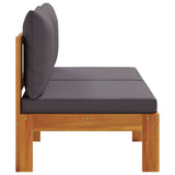 Garden Sofa Armless with Cushions 2-Seater Solid Wood Acacia 367631