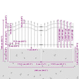Garden Fence Woerden Grey 240 x 140 cm Powder-coated steel 42003959