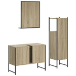 ZNTS 3 Piece Bathroom Cabinet Set Sonoma Oak Engineered Wood 3214350