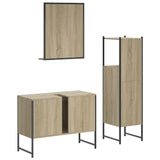 ZNTS 3 Piece Bathroom Cabinet Set Sonoma Oak Engineered Wood 3214350