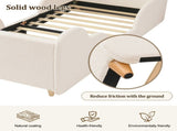 Toddler Bed 3ft Single with LED Headboard Light, Upholstered Kids Bed with Safety N606P434422W