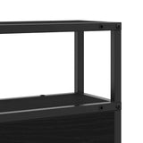 Storage Headboard with Shelf Black oak 160 cm Engineered wood 859760