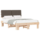 Bed Frame with Upholstered Headboard Taupe 140 x 200 cm 877347