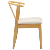 Dining Chair 2 pcs Natural and Light Solid Rubber Wood 42020404