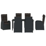 Garden Dining Set with Cushion 7 pcs Black Poly rattan 3379524