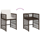 Garden Chairs with Cushions 4 pcs Brown Poly Rattan 365037