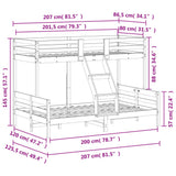 Bunk Bed without Mattress 80x200/120x200 cm Wax Brown Solid Wood 3207164