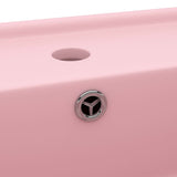 Luxury Basin Overflow Square Matt Pink 41x41 cm Ceramic 146944