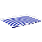 Replacement Fabric for Awning Blue and White 5x3.5 m 311922
