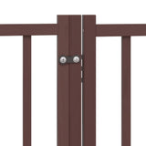 Dog Gate with Door Foldable 6 Panels Brown 480 cm Poplar Wood 3155749