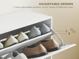Wooden Modern Design 4 Drawer Shoes Cabinet Pull Down Shelf Storage Organiser - White T3398P378004