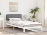Bed Frame with Upholstered Headboard Light Grey 100 x 200 cm 878003