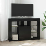 Corner LED TV Cabinet 100x40x68cm Black Engineered Wood 889786