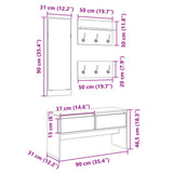 4 Piece Hallway Furniture Set Sonoma Oak Engineered Wood 847921