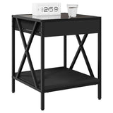 Bedside Table with Infinity LED Black 40x40x49 cm 3284096