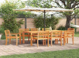 Garden Dining Set 9 pcs Brown Solid Acacia Wood 3375674