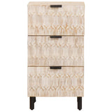 Sideboard White Wash Finish 40 x 33 x 75 cm Solid Mango Wood 4017887