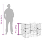20-Panel Pet Cage with Door Black 35x35 cm Steel 3114037