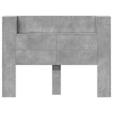 Headboard Cabinet with LED Concrete 140 x 16.5 x 103.5 cm 8006563