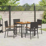 Garden Dining Set 5 pcs Black and Brown Poly Rattan 3365404