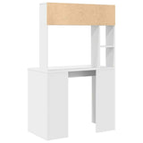 Desk with Shelf White 91 x 50 x 149 cm Engineered Wood 869258