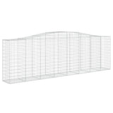 Arched Gabion Baskets 10 pcs 400x50x120/140 cm Galvanised Iron 3145977
