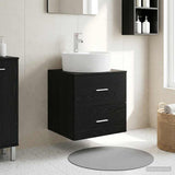 Wall-Mounted Sink Vanity Black Oak 49.5 x 44.5 x 65 cm 890295