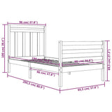 Bed Frame without Mattress 90x200 cm Solid Wood 3105300