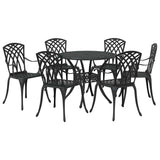 Garden Dining Set 7 pcs Black Aluminium 3334721