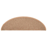Stair Mats 15 pcs 56x17x3 cm Light Brown Half Round 149851
