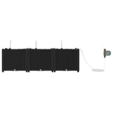Garden Planter 3 pcs Black 120 x 40 x 37.5 cm Plastic 42002846
