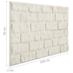 3D Wall Panels with White Brick Design 10 pcs EPS 147203