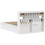 Bed Frame without Mattress White 150x200 cm King Size Solid Wood Pine 3323492