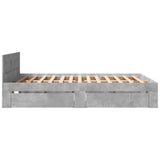 Bed Frame with Headboard without Mattress Concrete Grey 150x200 cm King Size 3295558