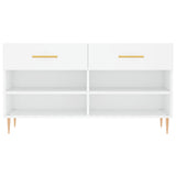 Shoe Bench White 102x35x55 cm Engineered Wood 829724