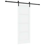 Sliding Door White and Black 73.5 x 198.5 cm Solid Pine Wood 3333187
