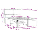 Double Bed Frame with Headboard ROSTOCK Dark Brown 140 x 190 cm 3405410