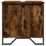 Bathroom Sink Cabinet Smoked Oak 60x35x60 cm Engineered Wood 848656