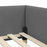 Corner Bed Frame with Headboard Dark Grey 80 x 200 cm Fabric 42016102