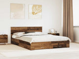 Bed Frame with Headboard Old Wood 135 x 190 cm Engineered Wood 3410911