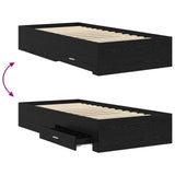 Bed Frame with Storage Black Oak 80 x 200 cm Engineered Wood 3429531