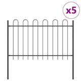 Garden Fence 5 pcs Grey 8.5 x 1.2 m Powder-coated Steel 3334096