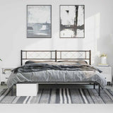 Metal Bed Frame without Mattress with Headboard Black 193x203cm 372283