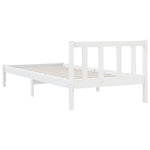 Bed Frame without Mattress White Solid Wood Single 810048