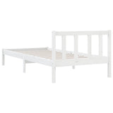 Bed Frame without Mattress White Solid Wood Single 810048