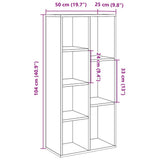 Book Cabinet Old Wood 50x25x104 cm 855964