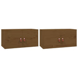 Wall Cabinets 2 pcs Honey Brown 60x30x30 cm Solid Wood Pine 818372